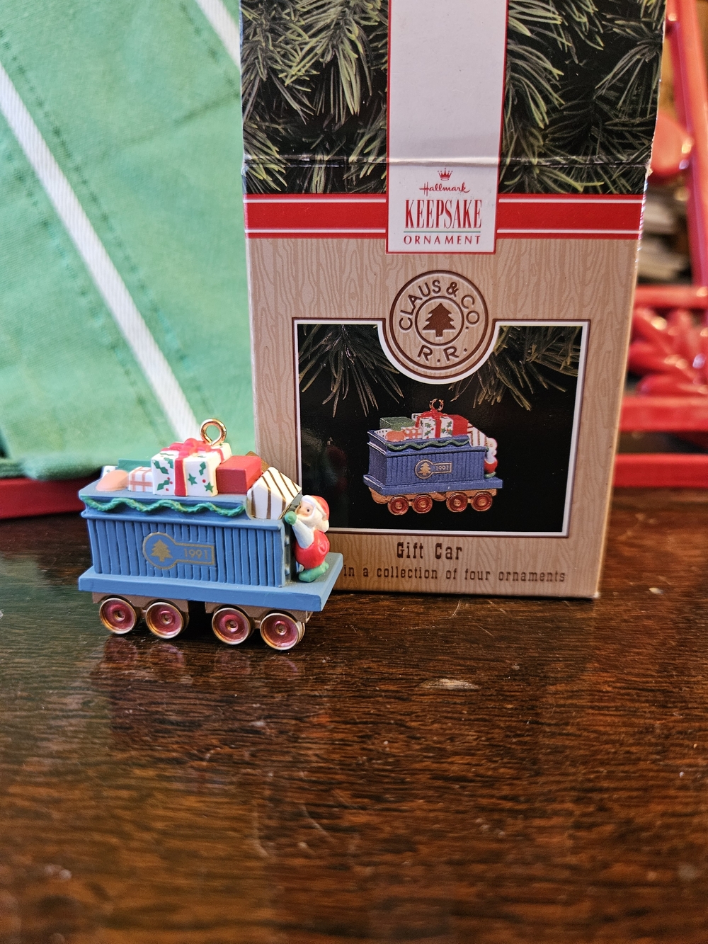 Hallmark Keepsake Blue Gift Car Ornament with Colorful Presents